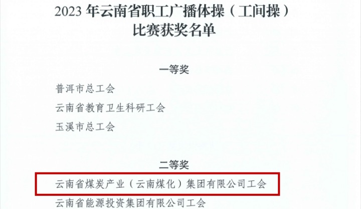 【喜讯】云煤（LETOU乐投）集团在2023年云南省职工文体活动中勇创佳绩